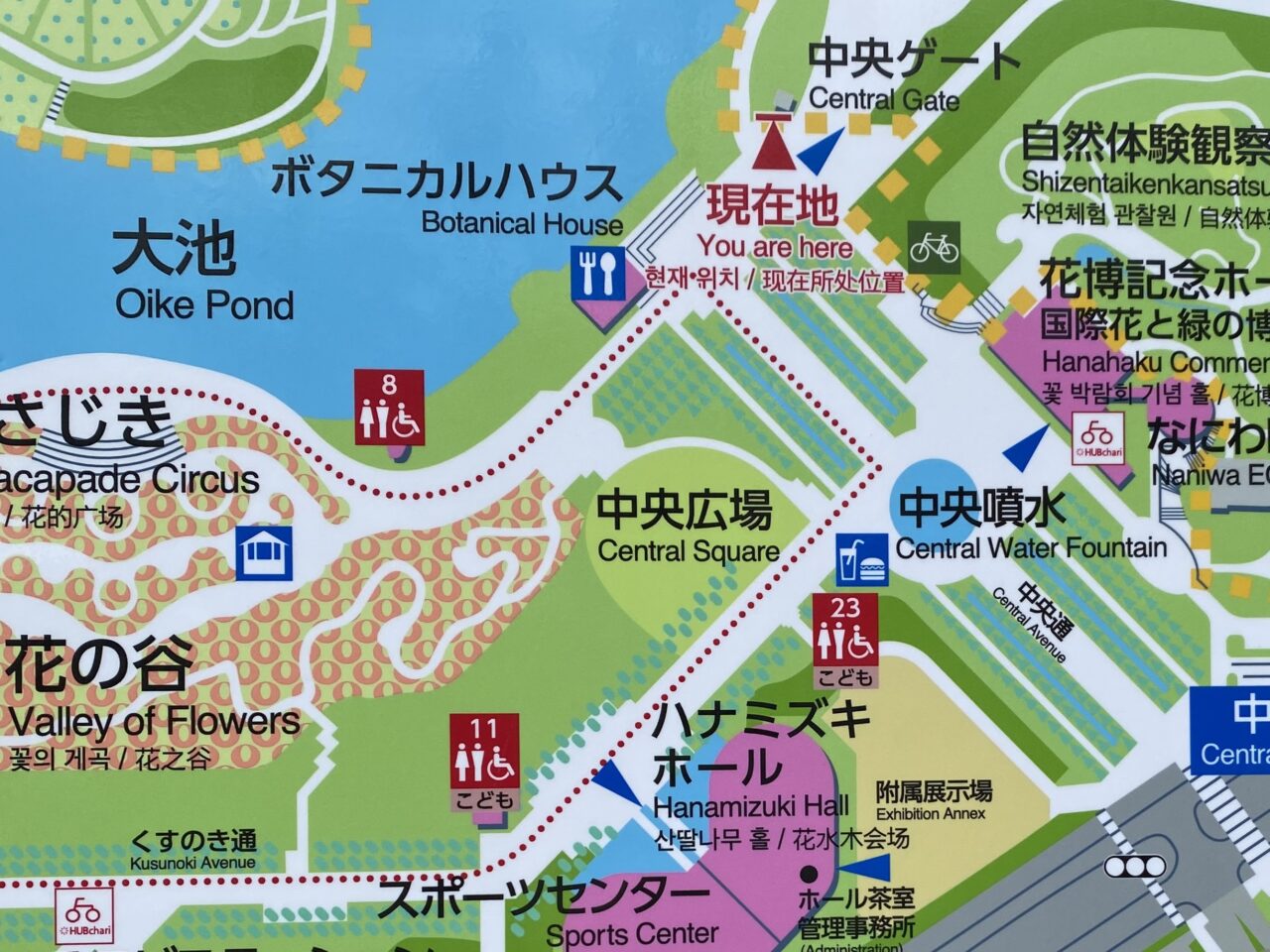 イベント開催場所付近の園内マップ
